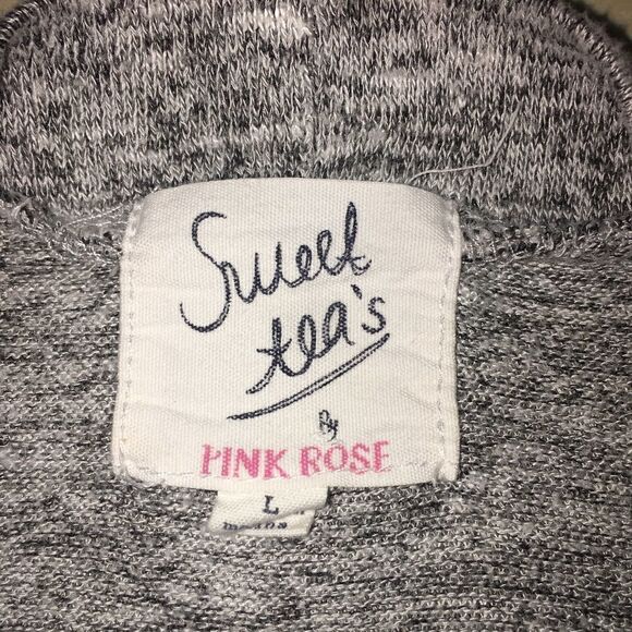 Sweat Tea’s by pink rose gray long sleeve top L - Picture 5 of 5